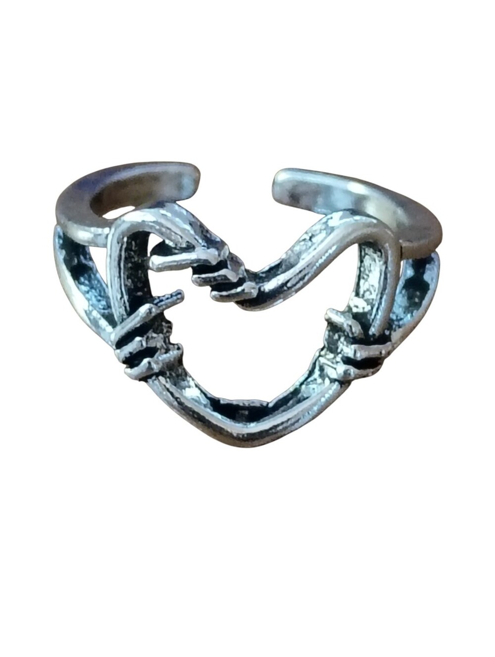 Fashion Jewelry Silver Tone Heart Alloy Size 6 Ring